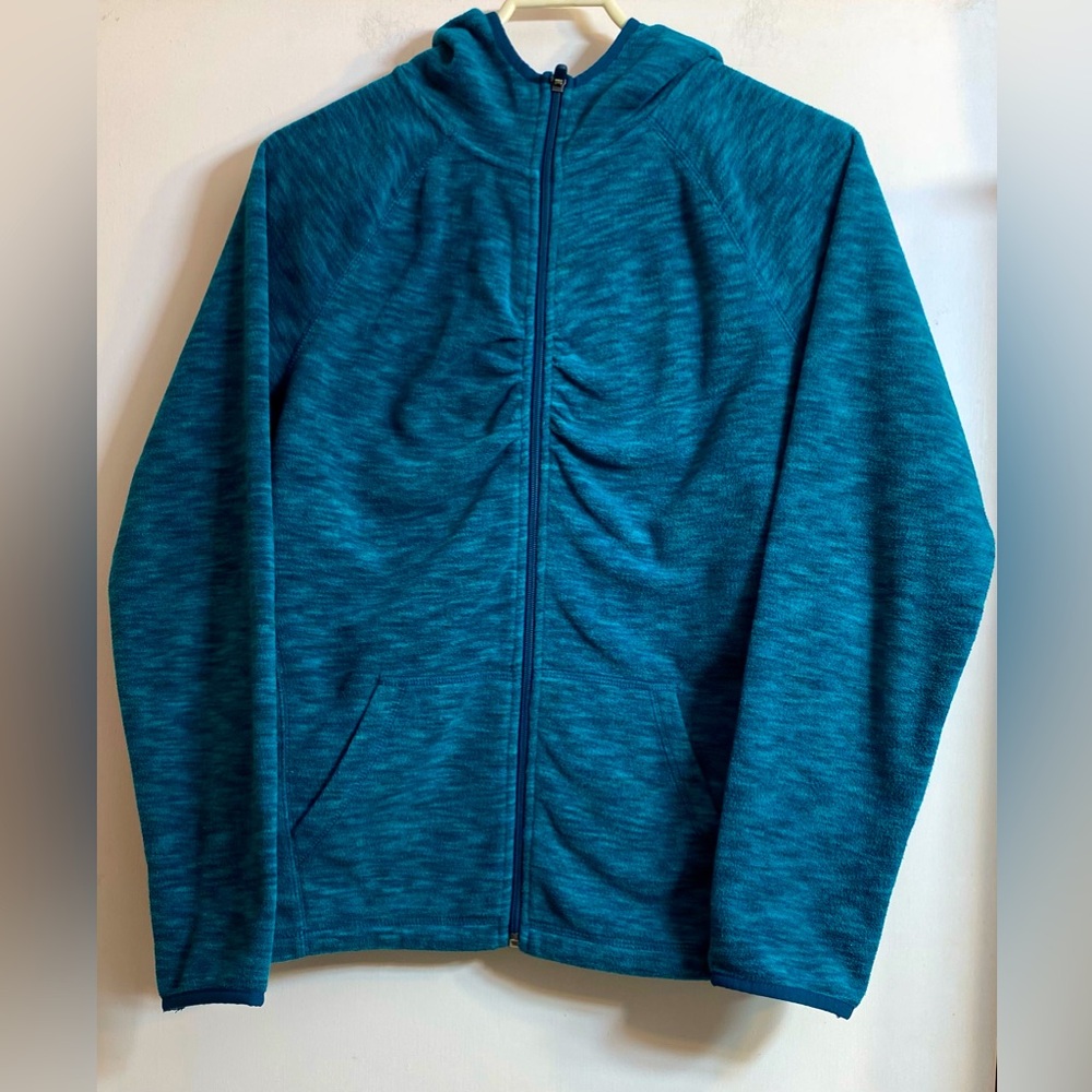 Tek Gear Womens Full Zip Fleece Blue Space Dyed Performance Hoodie large